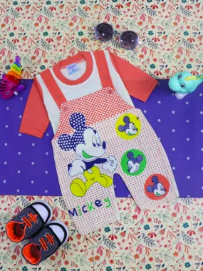 0Mth - 3Mth Mickey Dark Peach Romper For Newborn HG NBR33