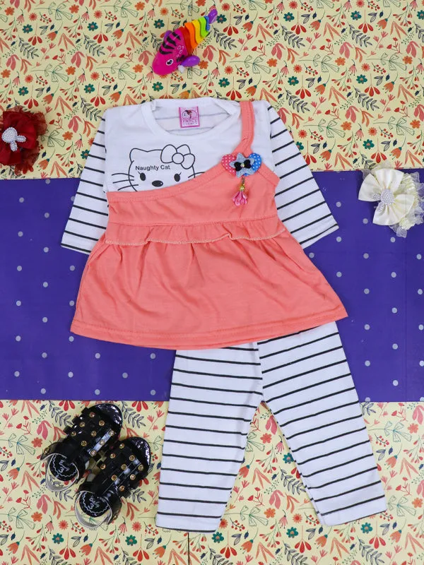 3Mth - 9Mth Cat Dark Peach Baby Suit For Newborn NBS119