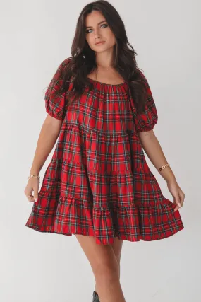 Along Came This Dress Plaid Babydoll Dress