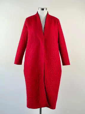 Alpha60 Red Wool Embroidered Cocoon Coat - AU12-16