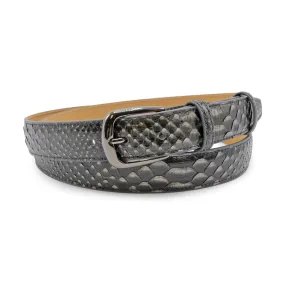 Anthracite Genuine Python Gunmetal Belt