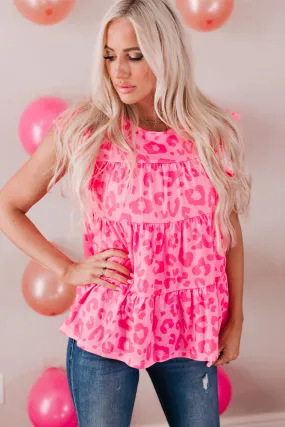 *APP EXCLUSIVE * Leopard Tiered Babydoll Top