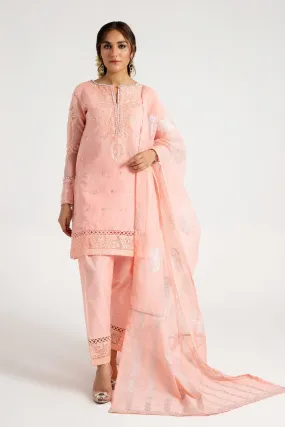 Arif Ashraf - Shaftaloo - Pink - Cotton Silk and Chiffon - 3 Piece