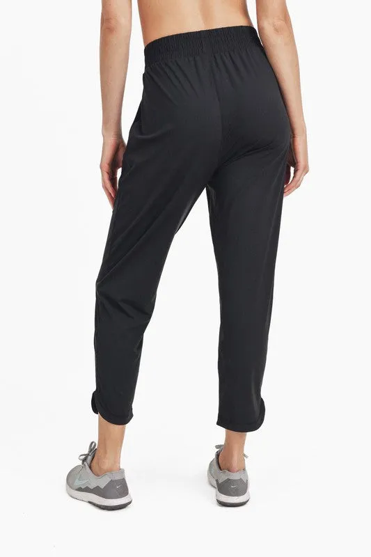 Athleisure Joggers with Curved Notch Hem