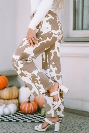 Autumn Cow Print Pants