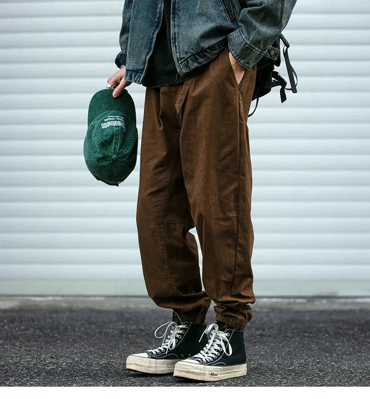 Belted Woven Utility Joggers