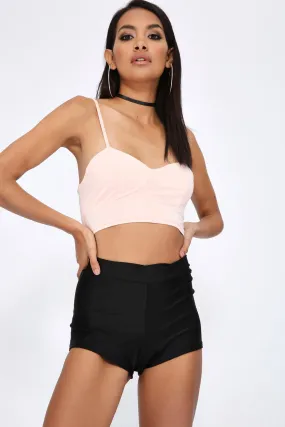 Black Disco High Waist Hot Pants