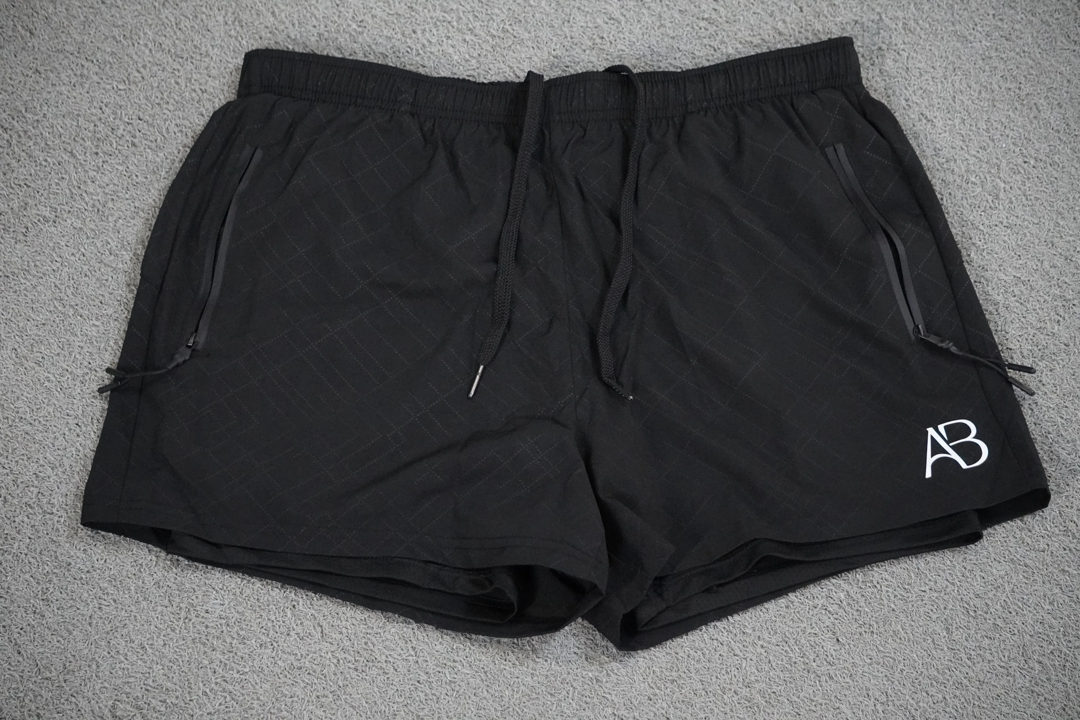 Black Geometric Compression Shorts (Discontinued)