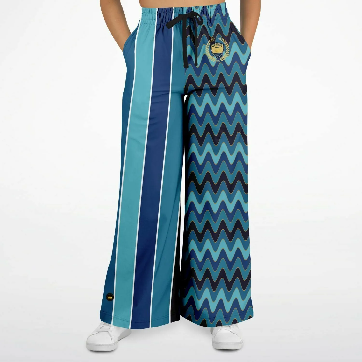 Blue Mood Rugby Stripe Eco-Poly Wide Leg Pants