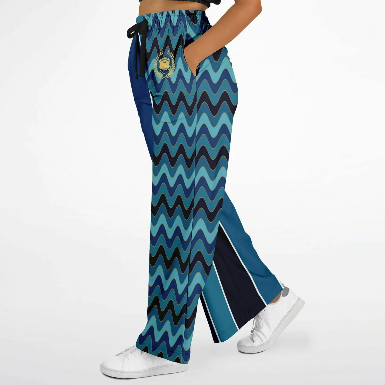 Blue Mood Rugby Stripe Eco-Poly Wide Leg Pants