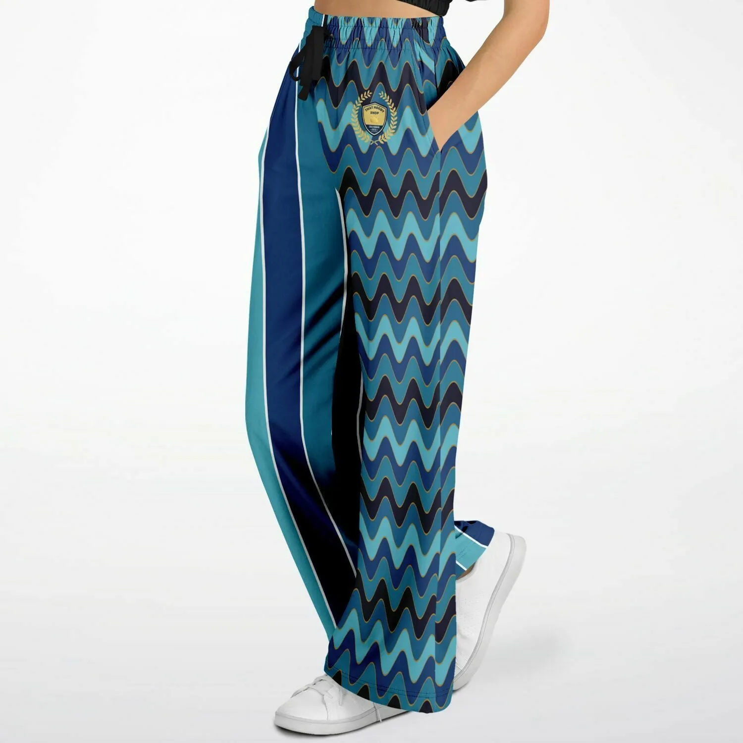 Blue Mood Rugby Stripe Eco-Poly Wide Leg Pants