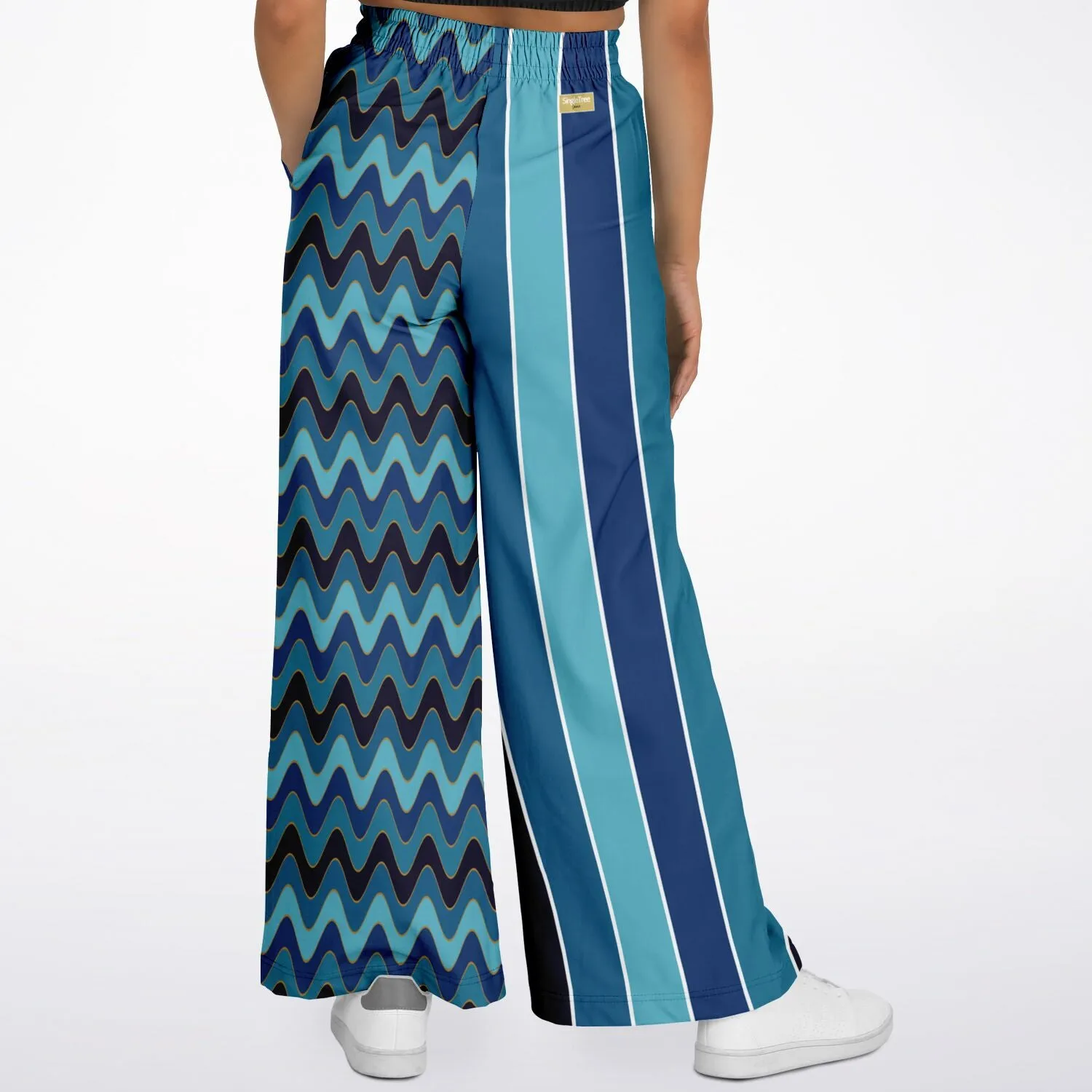 Blue Mood Rugby Stripe Eco-Poly Wide Leg Pants