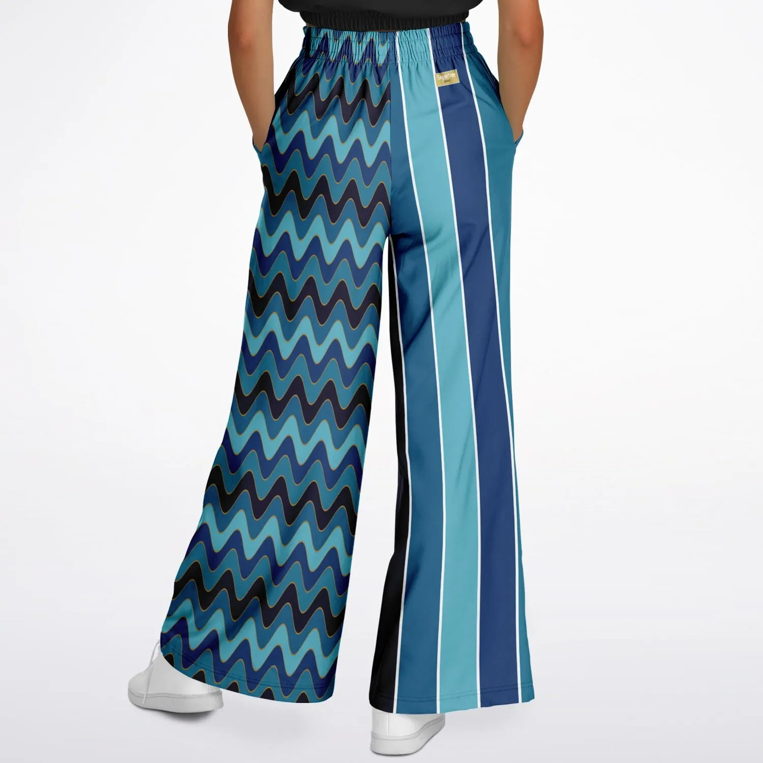 Blue Mood Rugby Stripe Eco-Poly Wide Leg Pants