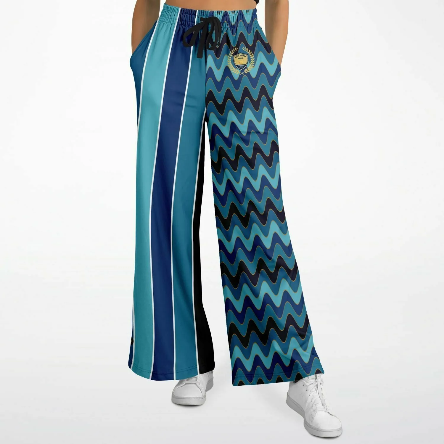 Blue Mood Rugby Stripe Eco-Poly Wide Leg Pants