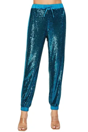 Blue Sequin Jogger pants