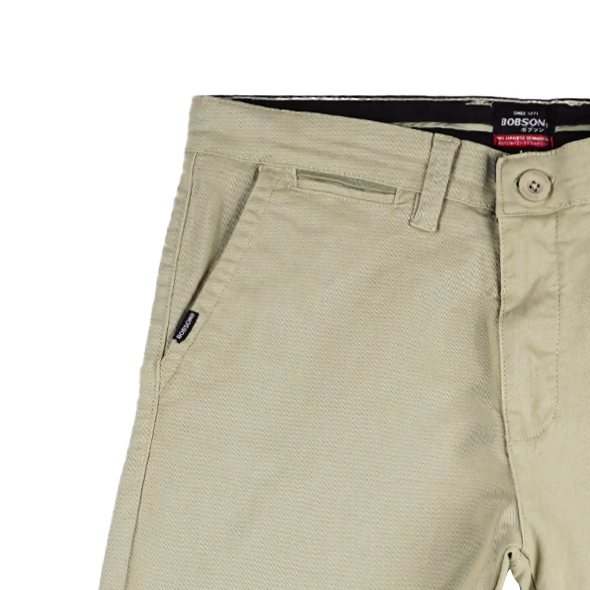 Bobson Japanese Men's Basic Non-Denim Chino Pants Mid Waist 164879 (Light Green)