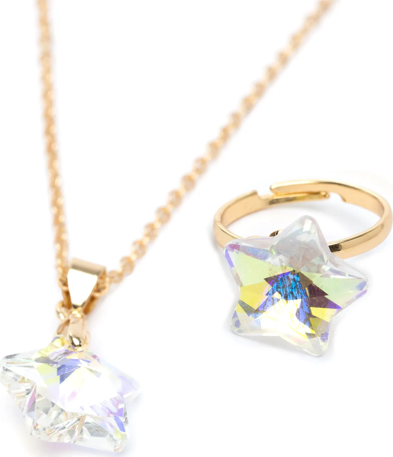 Boutique Holographic Star Necklace & Ring