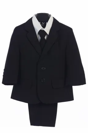 Boys Black 5-Piece Suit - Little Gents - LT-3582B