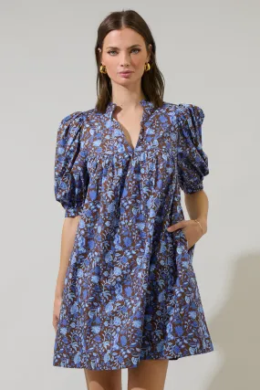 Bruceton Floral Julissa Split Neck Babydoll Dress