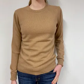 Butterscotch Brown Cashmere Crew Neck Jumper Extra Small