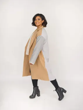 Camel & Gray Colorblock Coat