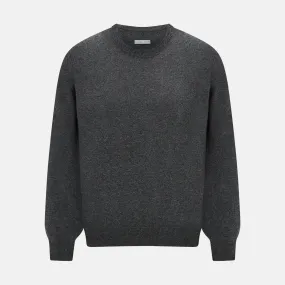 Charcoal Grey Cashmere Round Neck Jumper