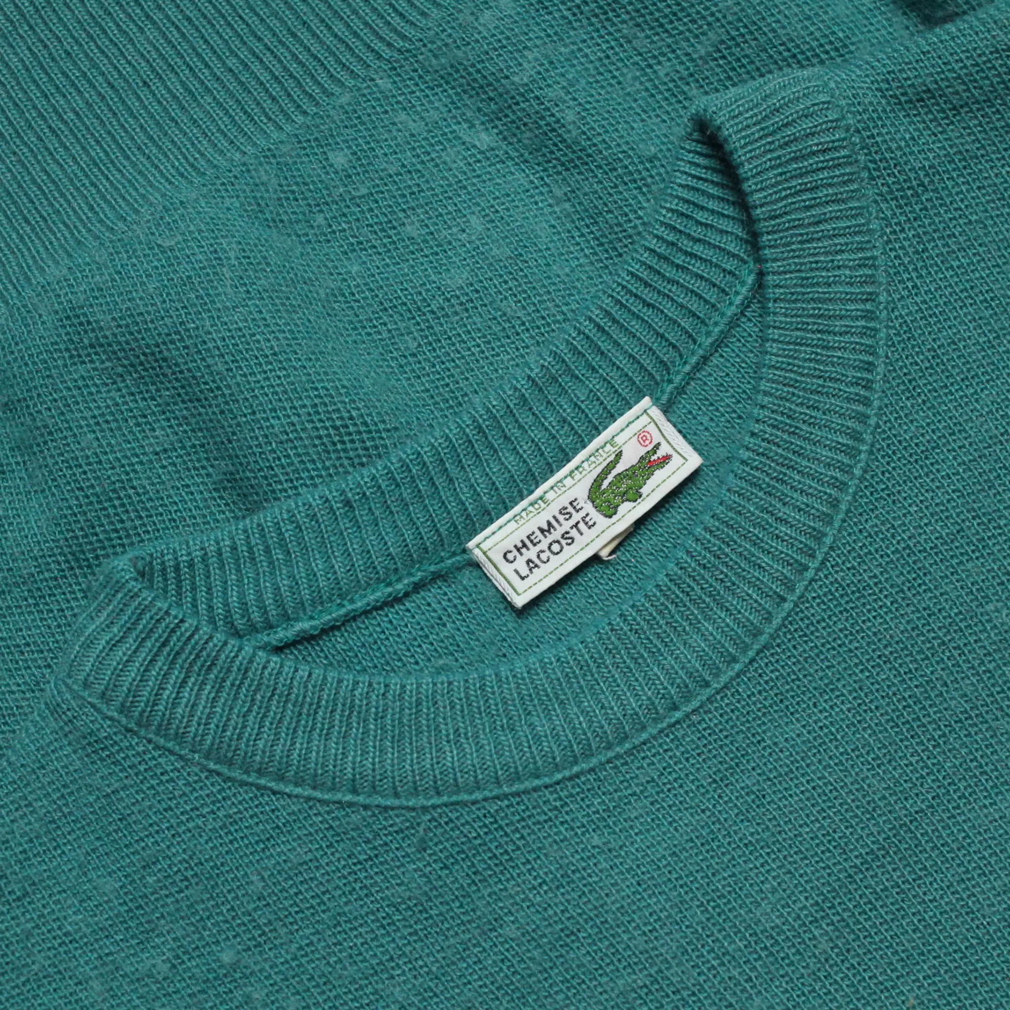 Chemise Lacoste Turquoise Fine Knit Jumper circa 1980's