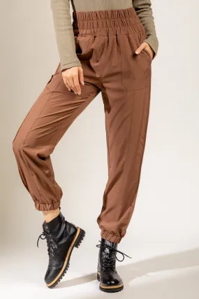 Chestnut Elasticized waist jogger pants