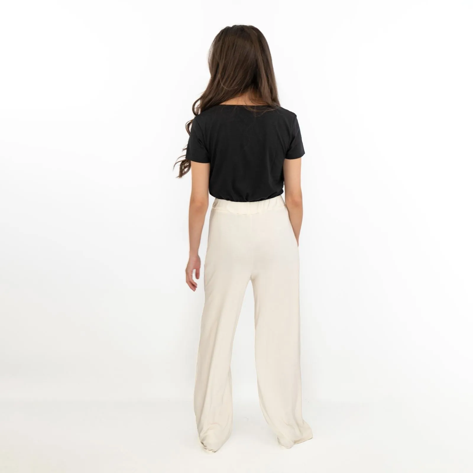 Coast Cream Stretch Drawstring Joggers Elasticated Waist Long Wide Leg Trousers