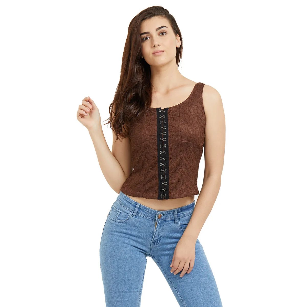 Dark Brown Sleeveless Top