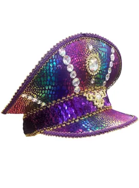 Deluxe Purple and Rainbow Embellished Handmade Festival Visor