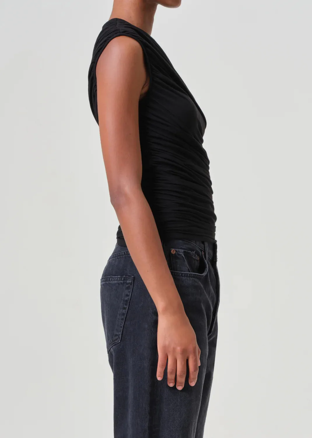 Ester Twist Tank in Black