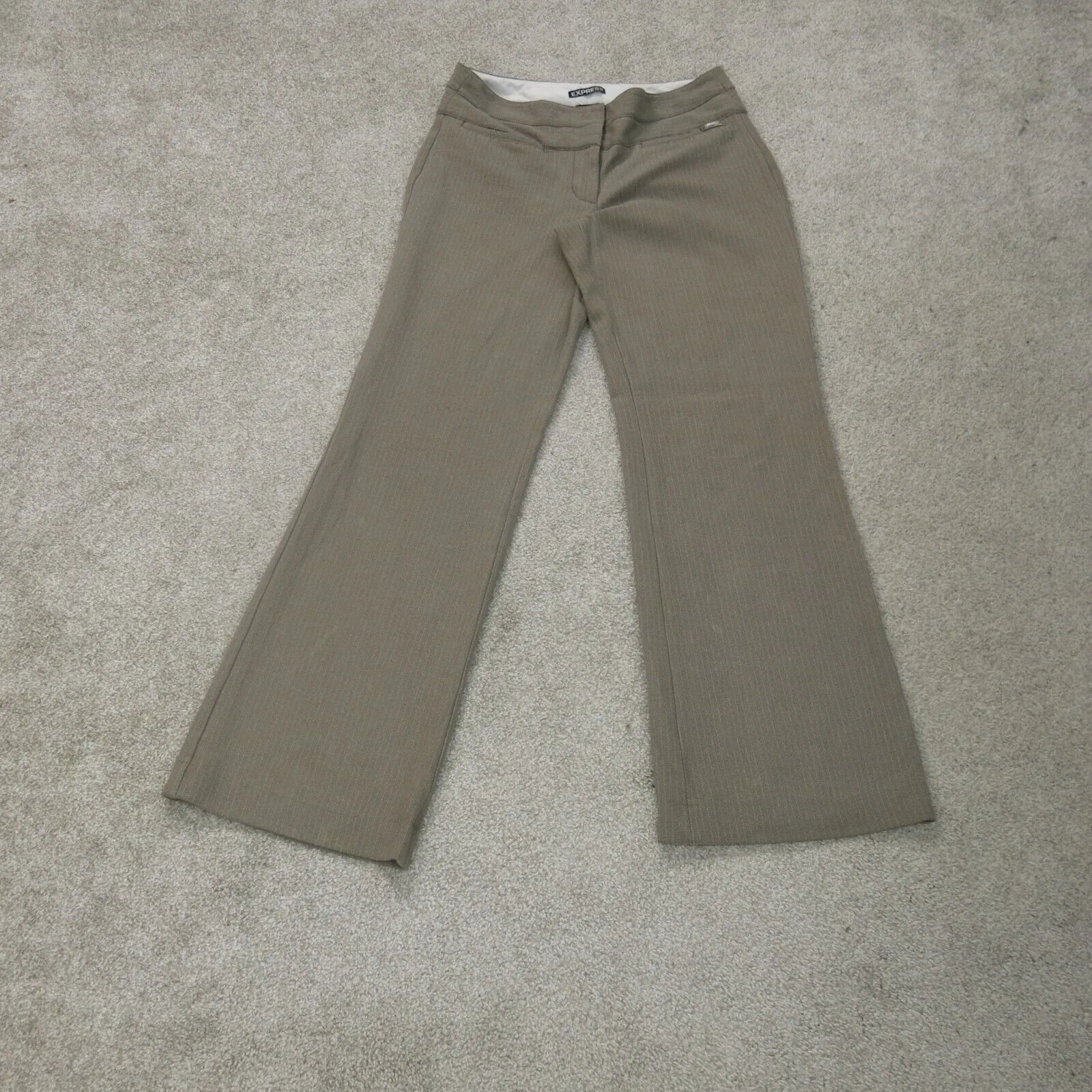 Express Pants Womens Brown 4R Editor Chino Wide Leg Casual Outdoors Pockets