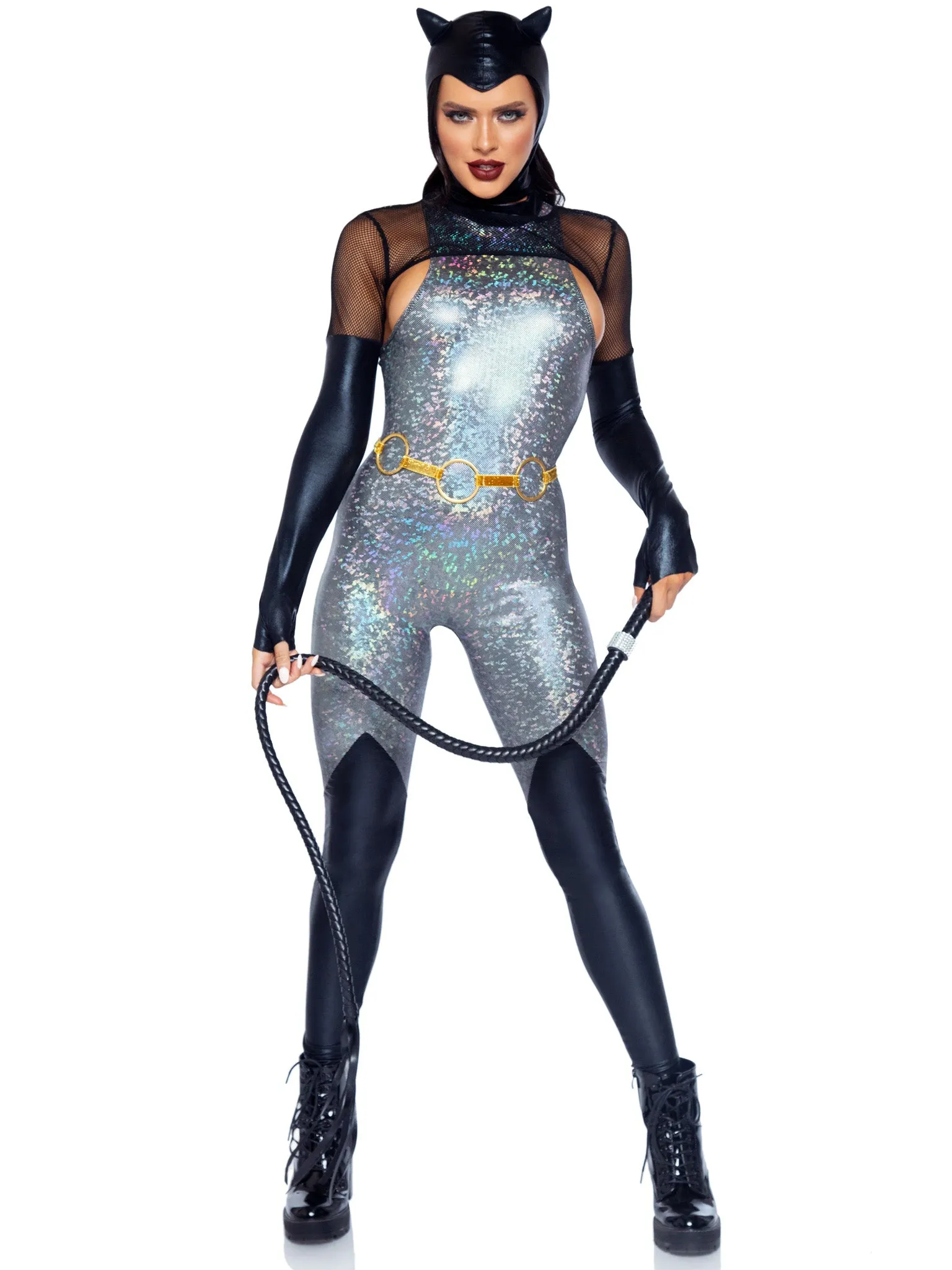 Feline Felon Villain Catsuit Costume