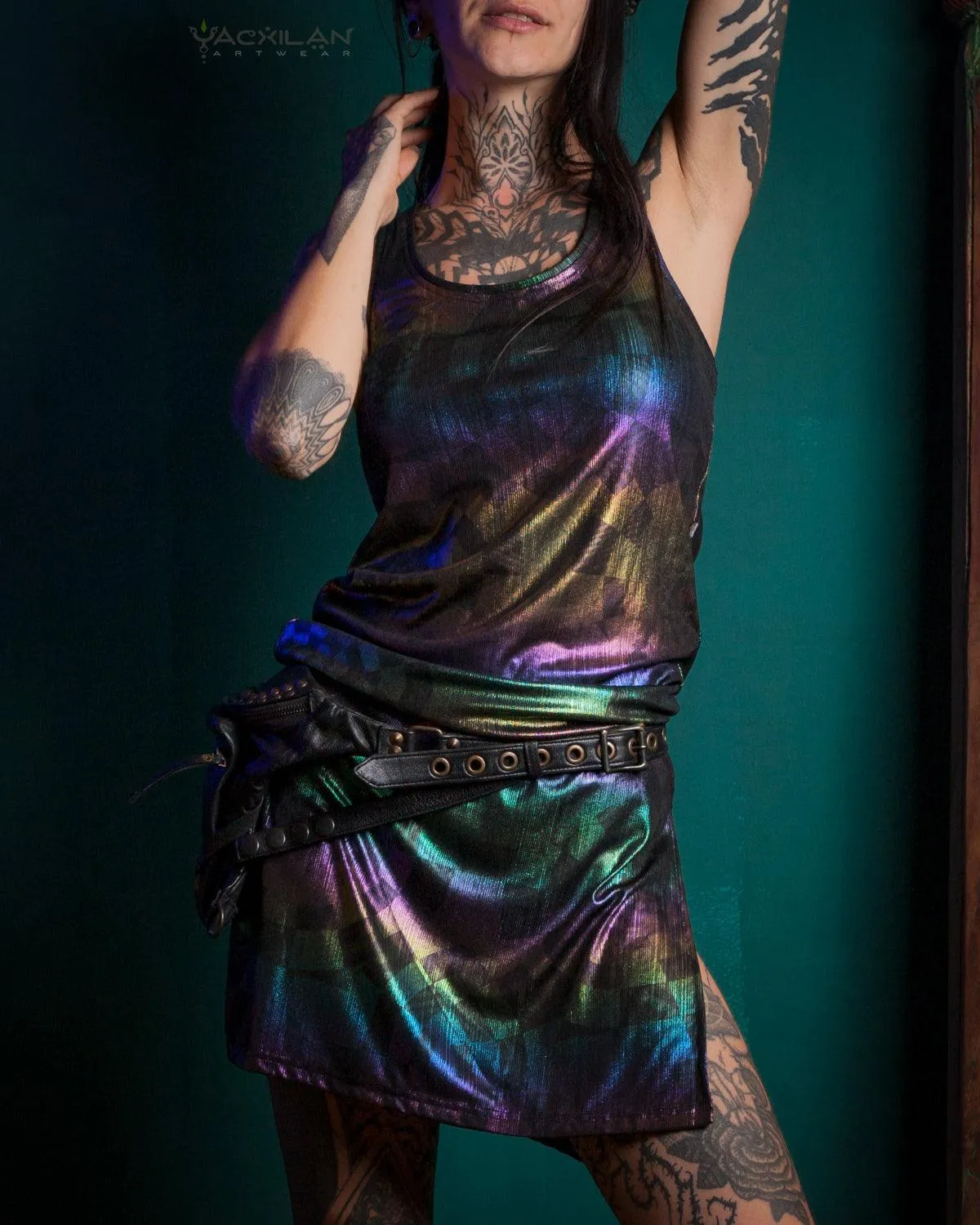 Fitted Dress / Holographic Rainbow Knits - MATZOKIO