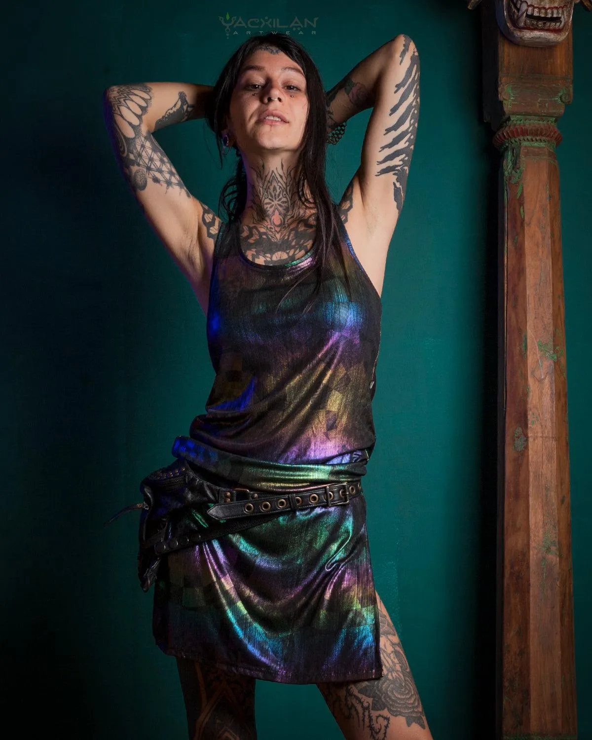 Fitted Dress / Holographic Rainbow Knits - MATZOKIO