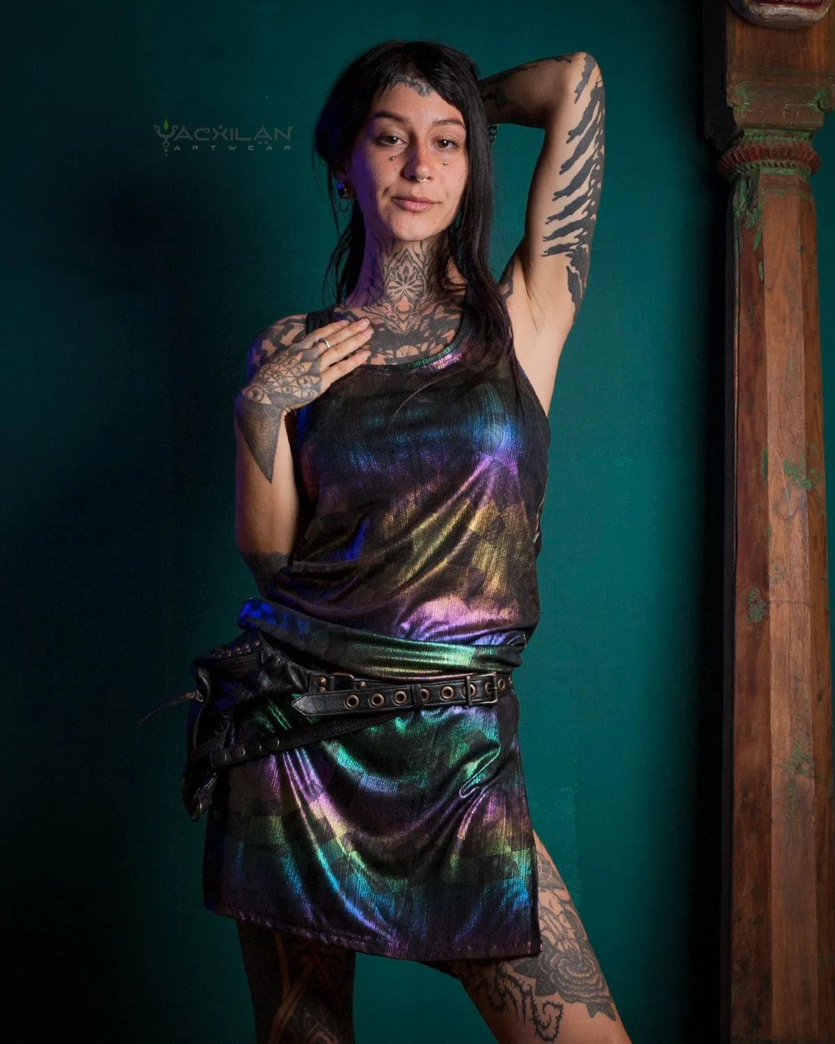 Fitted Dress / Holographic Rainbow Knits - MATZOKIO