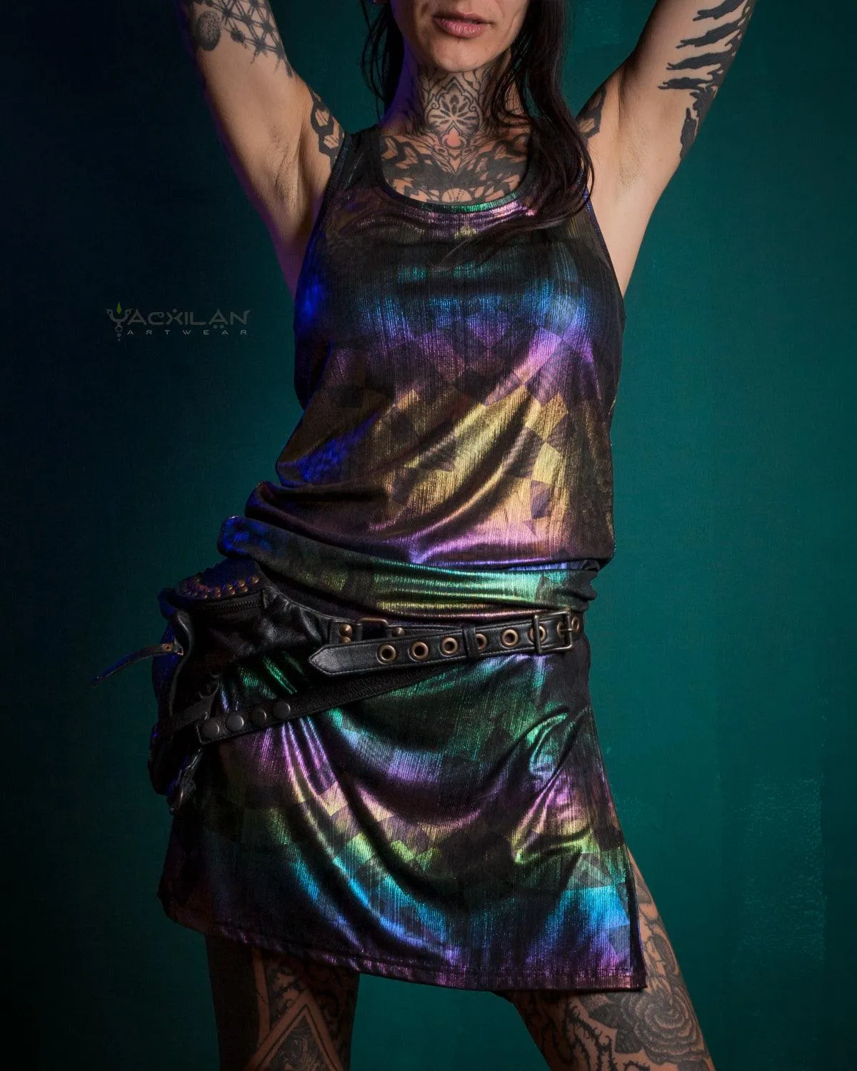 Fitted Dress / Holographic Rainbow Knits - MATZOKIO