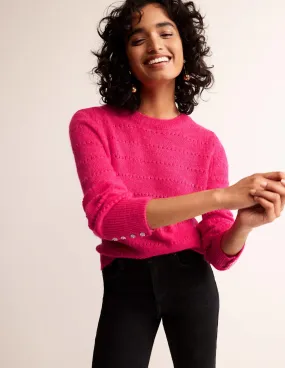 Fluffy Textured Jumper-Vibrant Pink