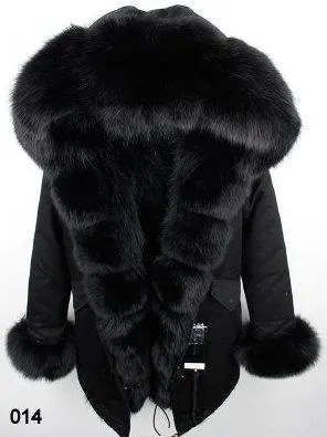 Fur-Lined, Hooded & Trimmed Parka Coat - Various Colors to choose from