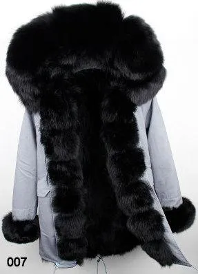 Fur-Lined, Hooded & Trimmed Parka Coat - Various Colors to choose from