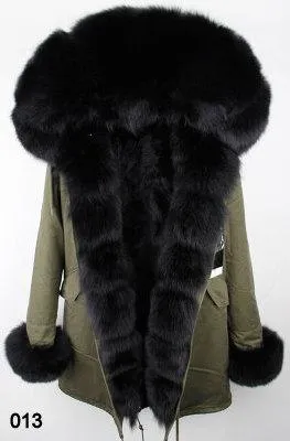 Fur-Lined, Hooded & Trimmed Parka Coat - Various Colors to choose from