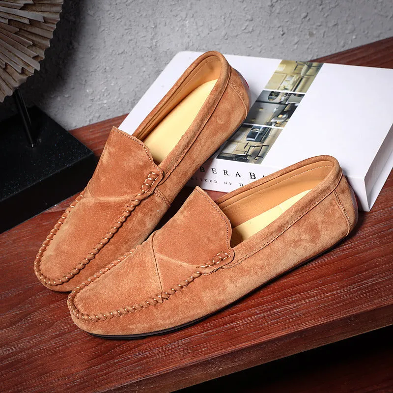 Genuine Leather Slip-On Men Shoes Black Red Brown Men Loafers Summer Party Wedding Dress Shoes