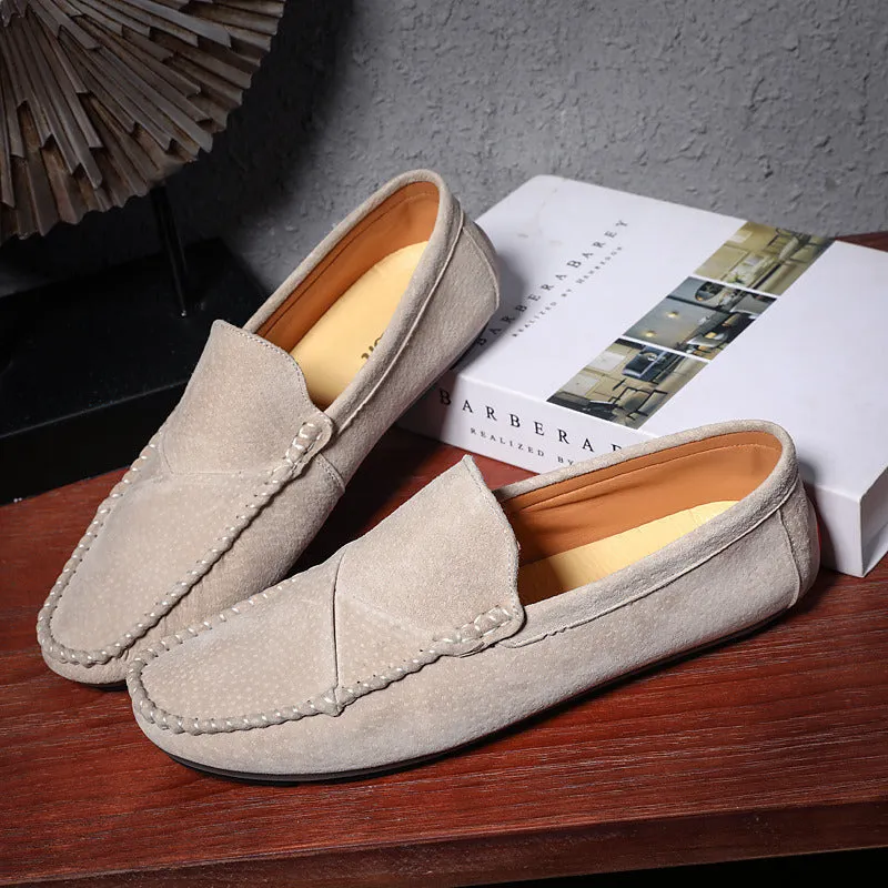 Genuine Leather Slip-On Men Shoes Black Red Brown Men Loafers Summer Party Wedding Dress Shoes