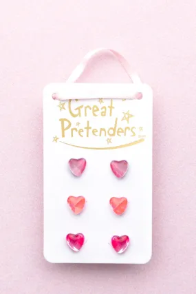 Great Pretenders - Boutique Holographic Heart Studded Earrings