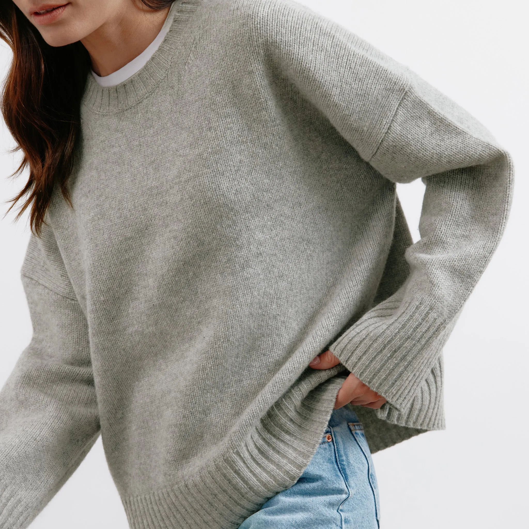 Grey Merino Wool Jumper