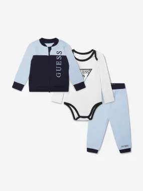 Guess Baby Boys Sweatshirt Pant And Body Set in Blue