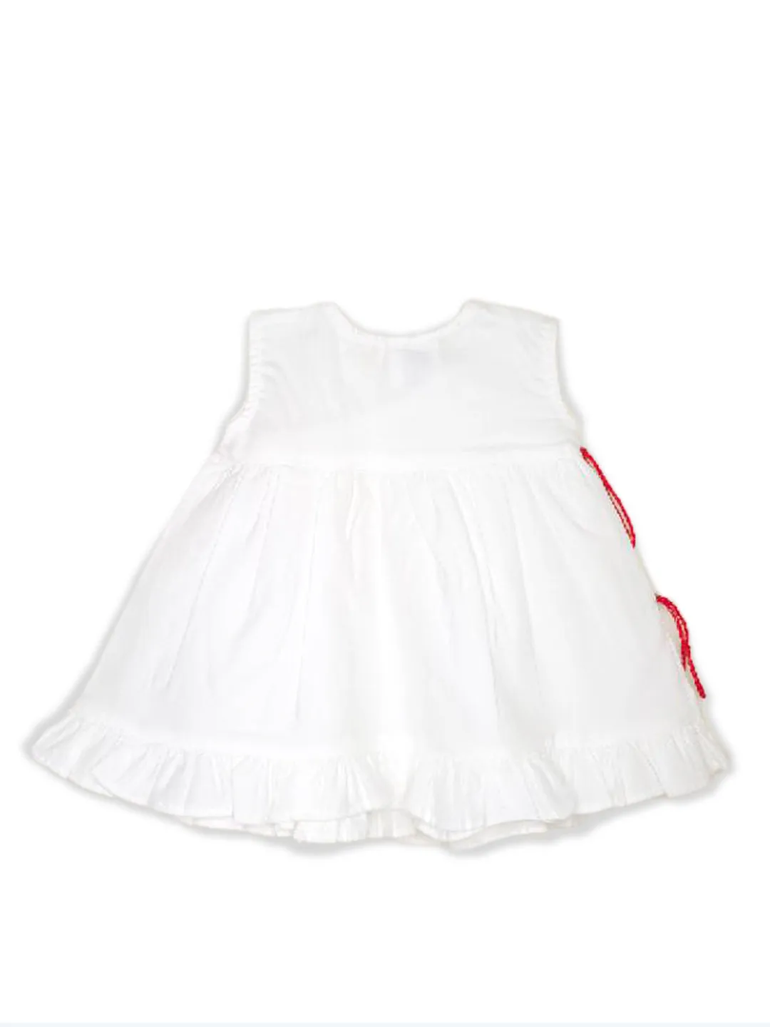 Hearts - Organic Cotton Embroidered Girls White Jabla / Dress