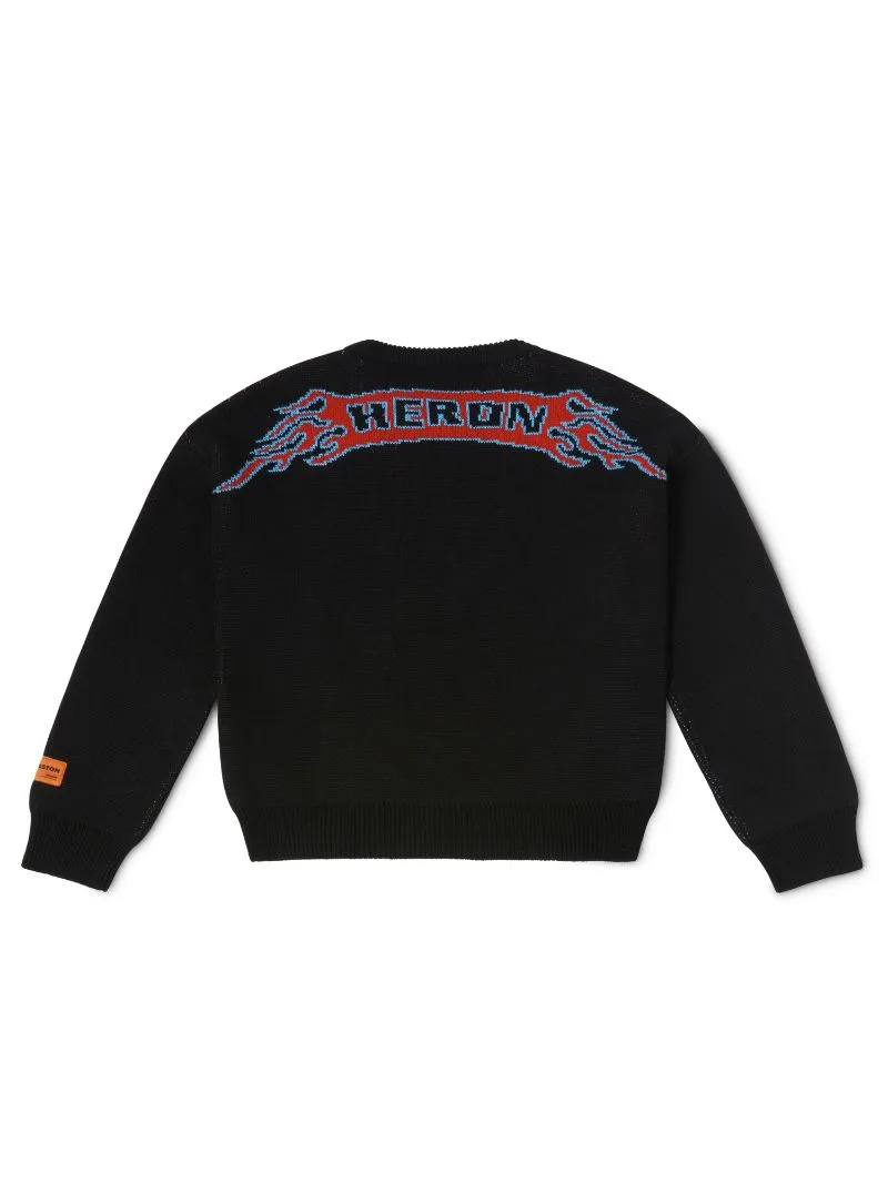 HERON PRESTON Flaming Knit Crewneck Mens Apparel