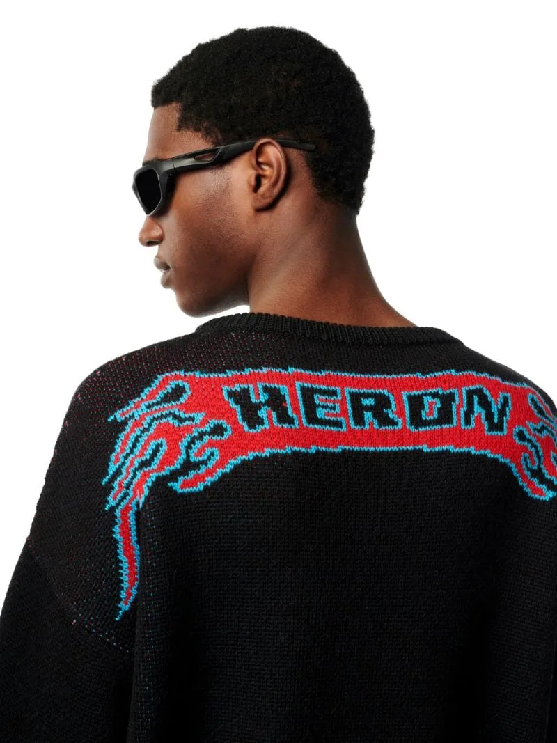 HERON PRESTON Flaming Knit Crewneck Mens Apparel